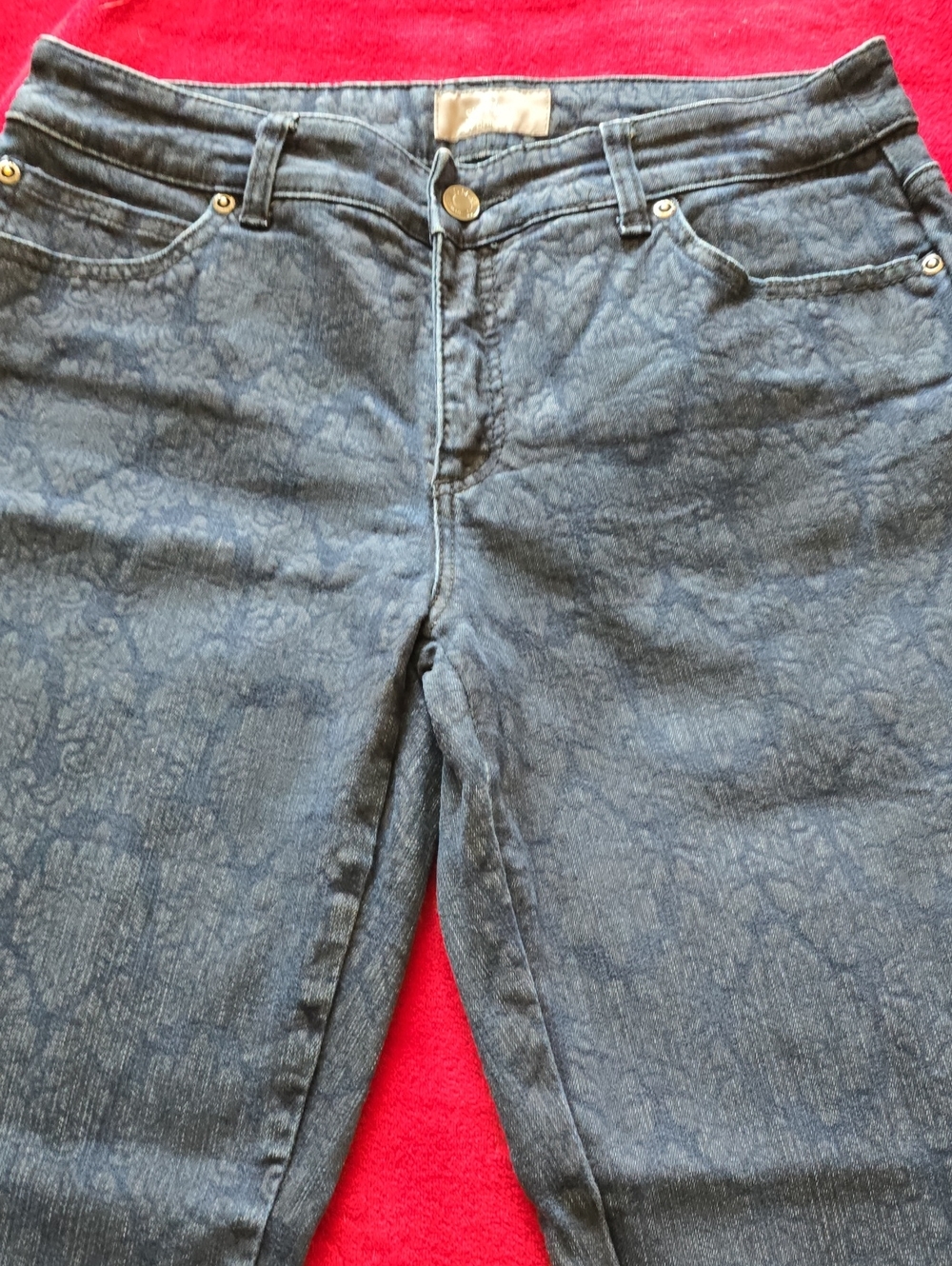 Women's Blue Patterned Jeans